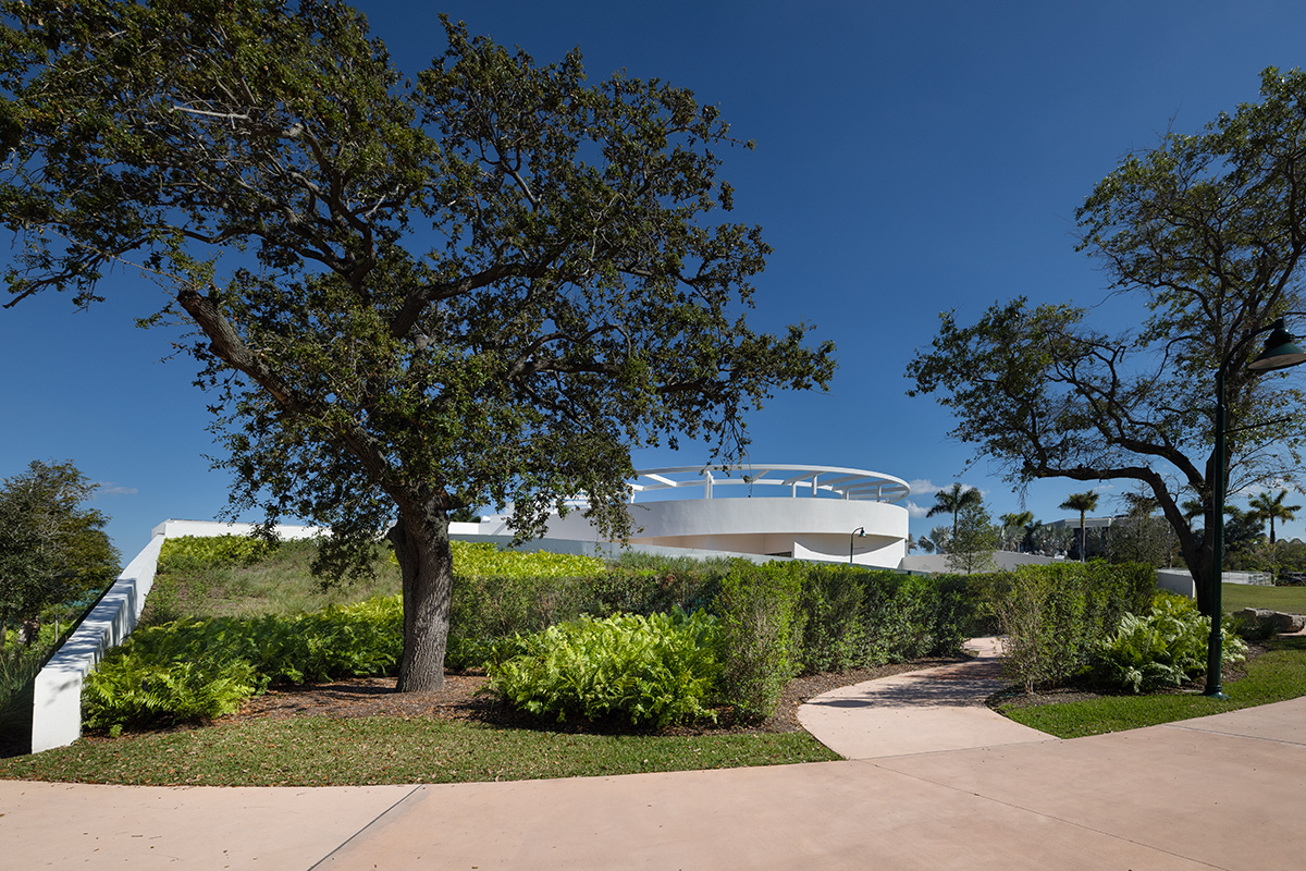 Architectural landscape view of the Doral Cultural Center  Miami, FL